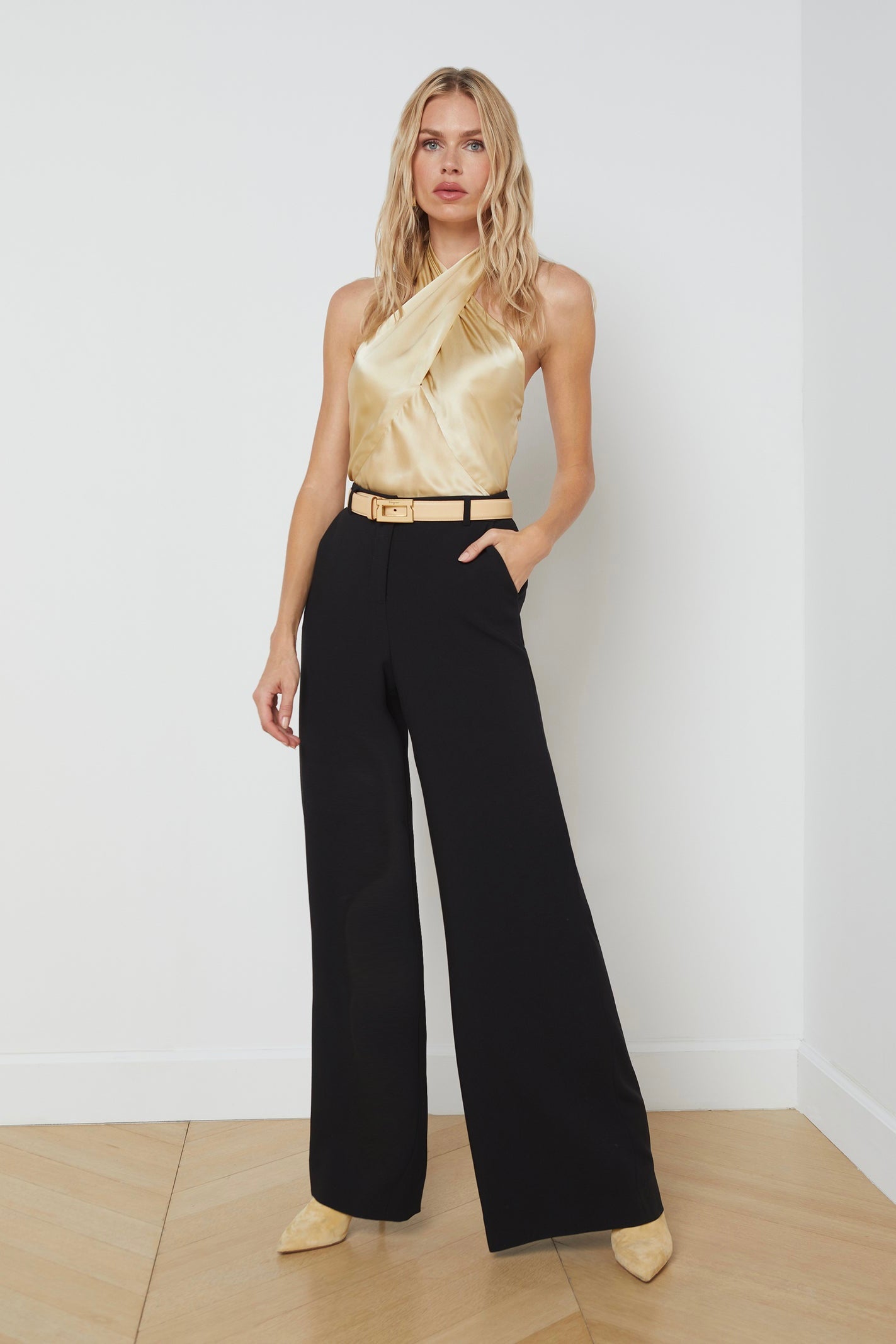 L'Agence Livvy Women's Tuxedo Pants - Slim Fit Formal Dress Pants for Work, Office & Evening Events | High Waist Tailored Trousers for Business Professional & Special Occasions