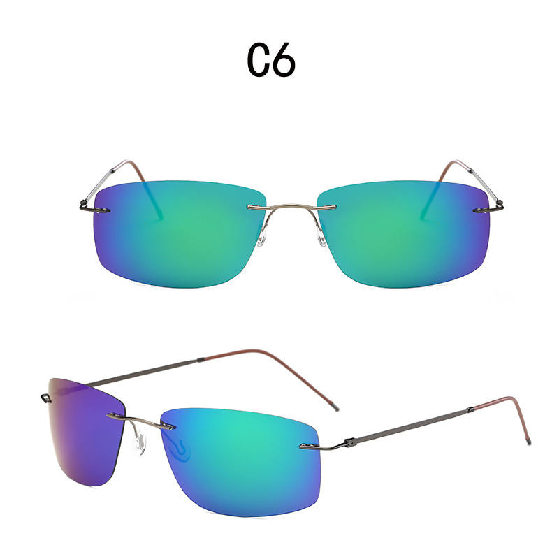 VisionAir Rimless Large Rectangle Polarized Sunglasses for Men & Women - UV400 Protection, Lightweight & Stylish - Perfect for Driving, Beach, and Outdoor Activities