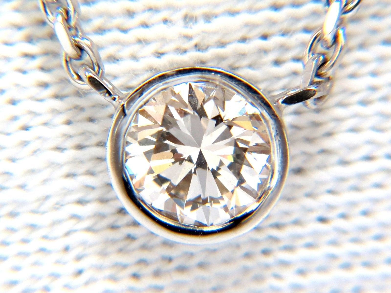 0.54ct Natural Round Brilliant Diamond Solitaire Necklace I/VS2 16 Inch 14K White Gold - Elegant Jewelry Gift for Women, Perfect for Anniversaries, Weddings & Special Occasions