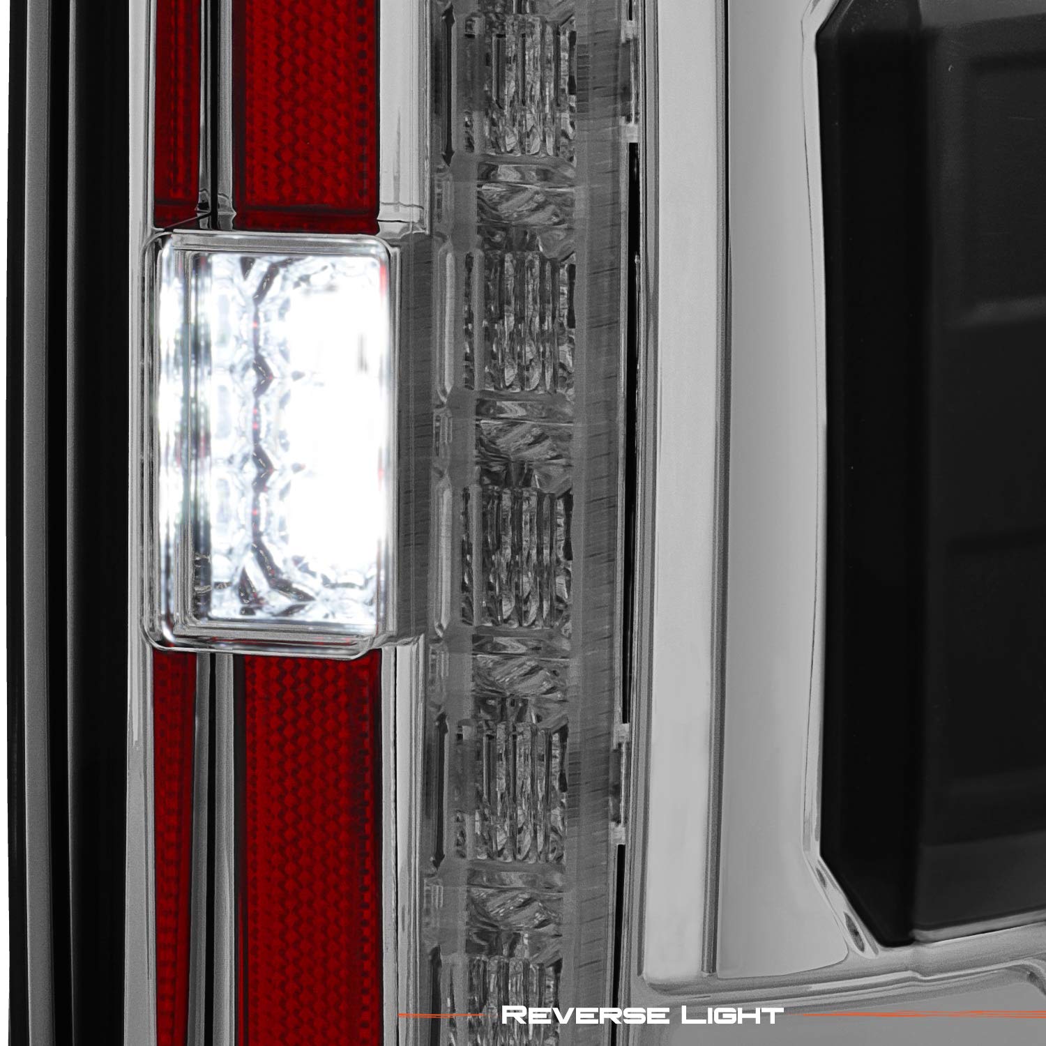 AKKON Full LED Tube Bar Chrome Tail Lights Brake Lamp Pair for 2017-2019 Ford F250 F350 Super Duty - Left & Right Replacement - Enhance Visibility & Style for Night Driving & Off-Road Adventures
