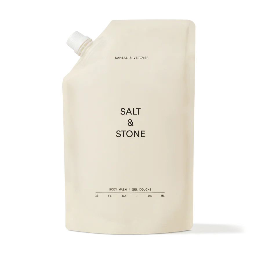 Organic Body Wash Refill - Sandalwood & Vetiver Scented | Sulfate-Free, Vegan & Cruelty-Free | Perfect for Shower, Bath & Gym Bag Essentials