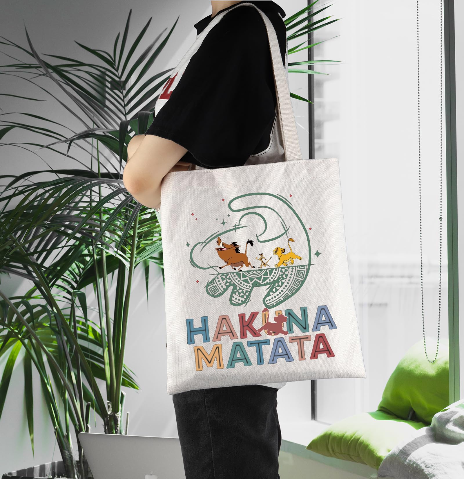 ENSIANTH Lion Lover Tote Bag - Animal Kingdom Inspired Gift for Cartoon Fans, Disney Movie Merchandise | Perfect for Grocery Shopping, Beach Trips & Disney Park Visits