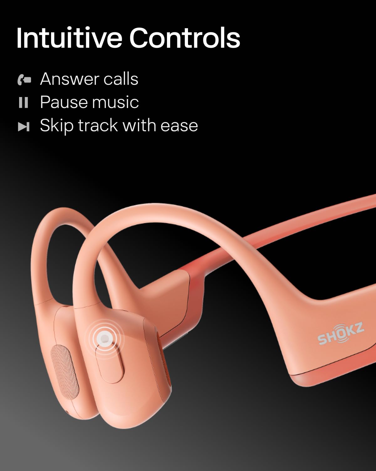 SHOKZ OpenRun Pro Open-Ear Bluetooth Bone Conduction Headphones - Wireless Sport Earphones with Premium Deep Bass, Sweat Resistant & Built-in Mic - Ideal for Running, Workouts, Cycling & Outdoor Activities (Includes Hair Band)