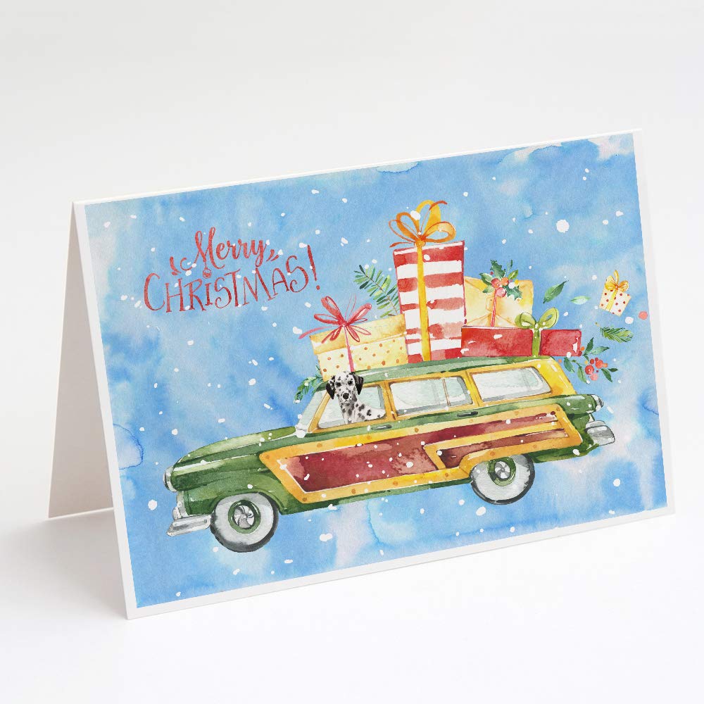 Merry Christmas Dalmatian Greeting Cards - Pack of 8 Blank A7 Note Cards with Envelopes (5x7 inches) | Whimsical Holiday Stationery for Christmas Wishes, Party Invitations & Festive Correspondence