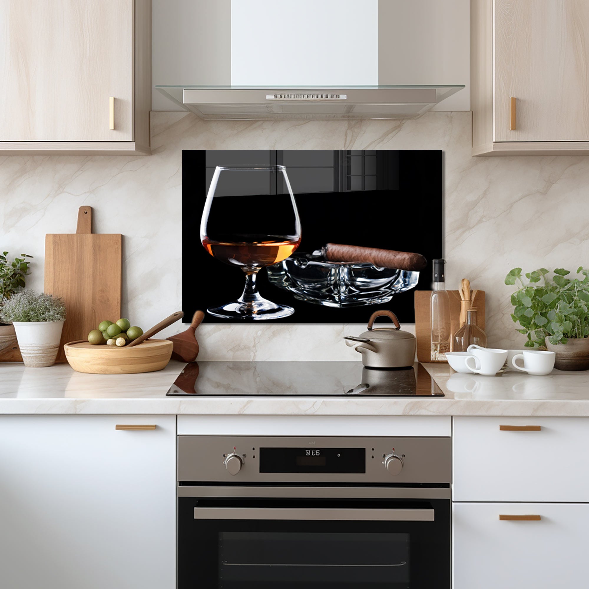 Premium Whiskey & Cuban Glass Splashback - Elegant Kitchen Backsplash for Home Bar & Modern Interior Design | Perfect for Liquor Display, Cocktail Making & Stylish Home Decor