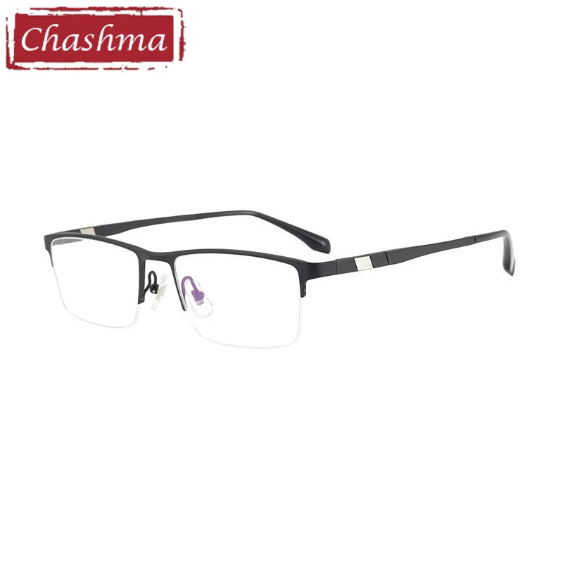 Men's Titanium Semi-Rimless Square Eyeglasses Frame - Lightweight & Durable (Model 50279) | Perfect for Office, Reading & Everyday Use