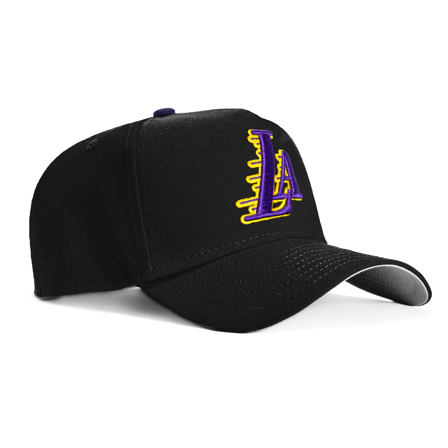 New Era 9Forty A-Frame Los Angeles Lakers Snapback Cap - Black, Purple & Gold Motion Hat for Men | NBA Basketball Fan Gear & Streetwear Accessories