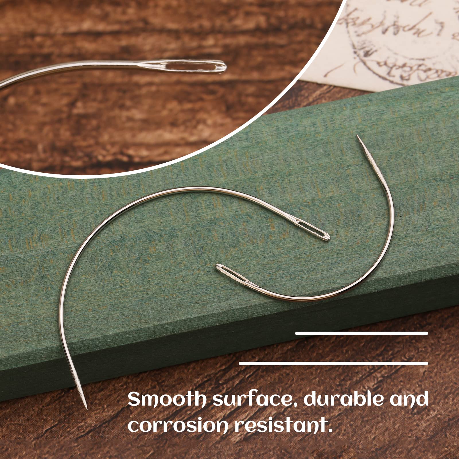 70 Pcs Curved Sewing Needles Set - 7 Sizes Leather Upholstery Needles for Hand Sewing, Embroidery, Weaving | Perfect for Leather Craft, Carpet Repair, Canvas Projects & Wig Making (DIY, Home Repair, Costume Design)