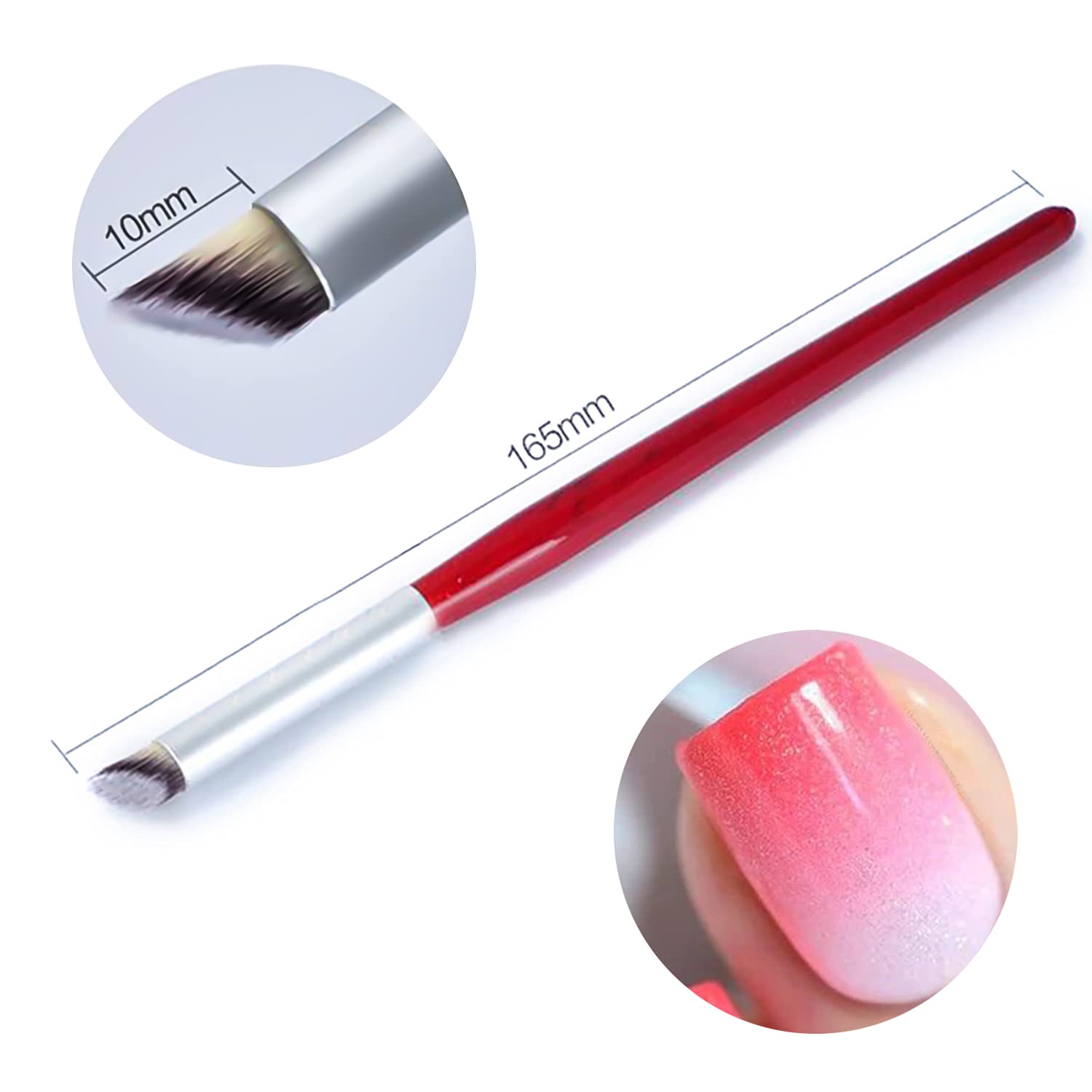 DANNEASY 6Pcs Ombre Nail Brush Set - Acrylic Nail Design Brushes with Gradient Pen for Gel Nails, Professional Manicure Tools for Salon & Home Use