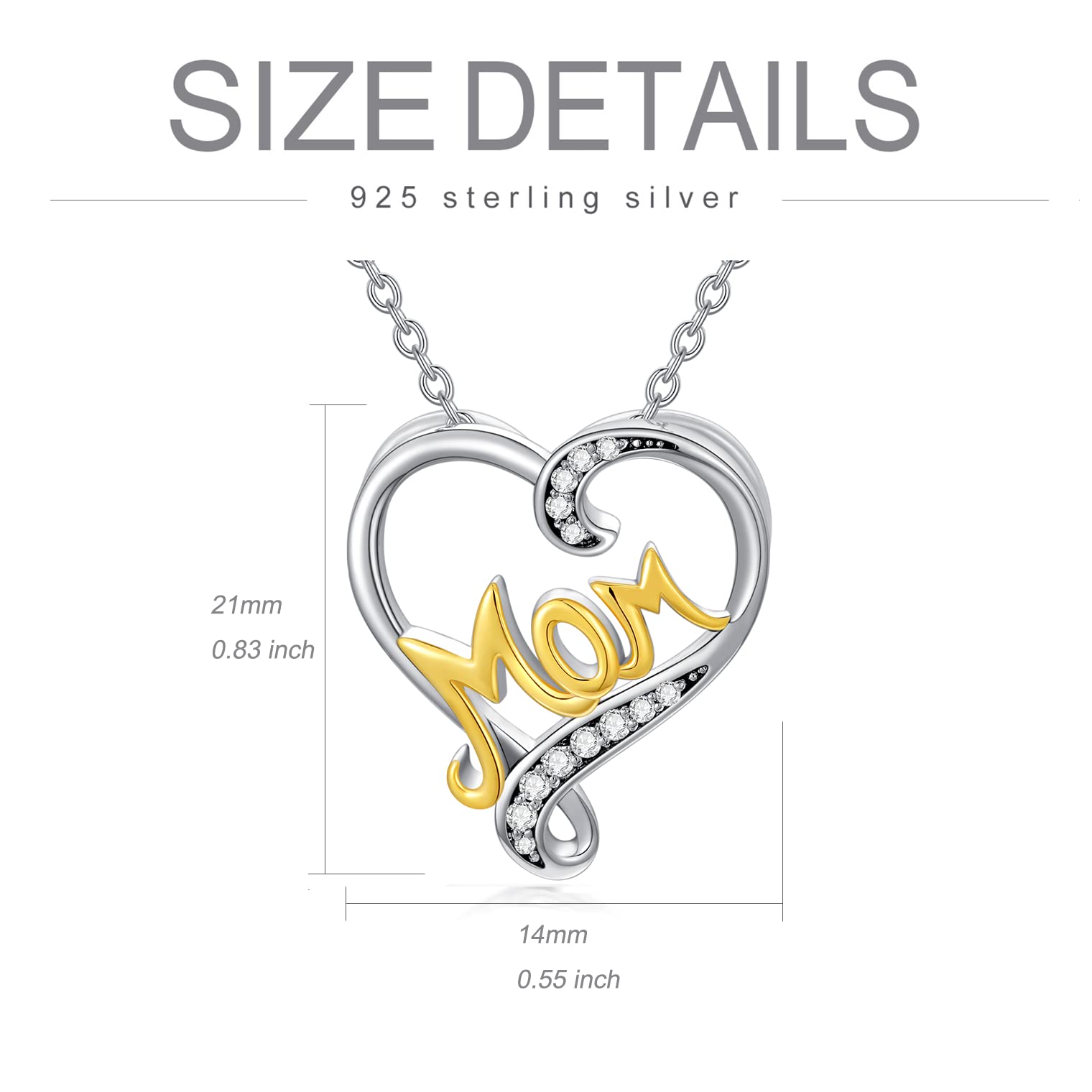 SISGEM 925 Sterling Silver Heart Pendant Necklace with Natural Diamond for Women - Romantic Love Jewelry Gift for Her, Birthday, Christmas, Anniversary (18+2 Inch Adjustable Chain) - Perfect for Date Nights, Proposals & Special Occasions