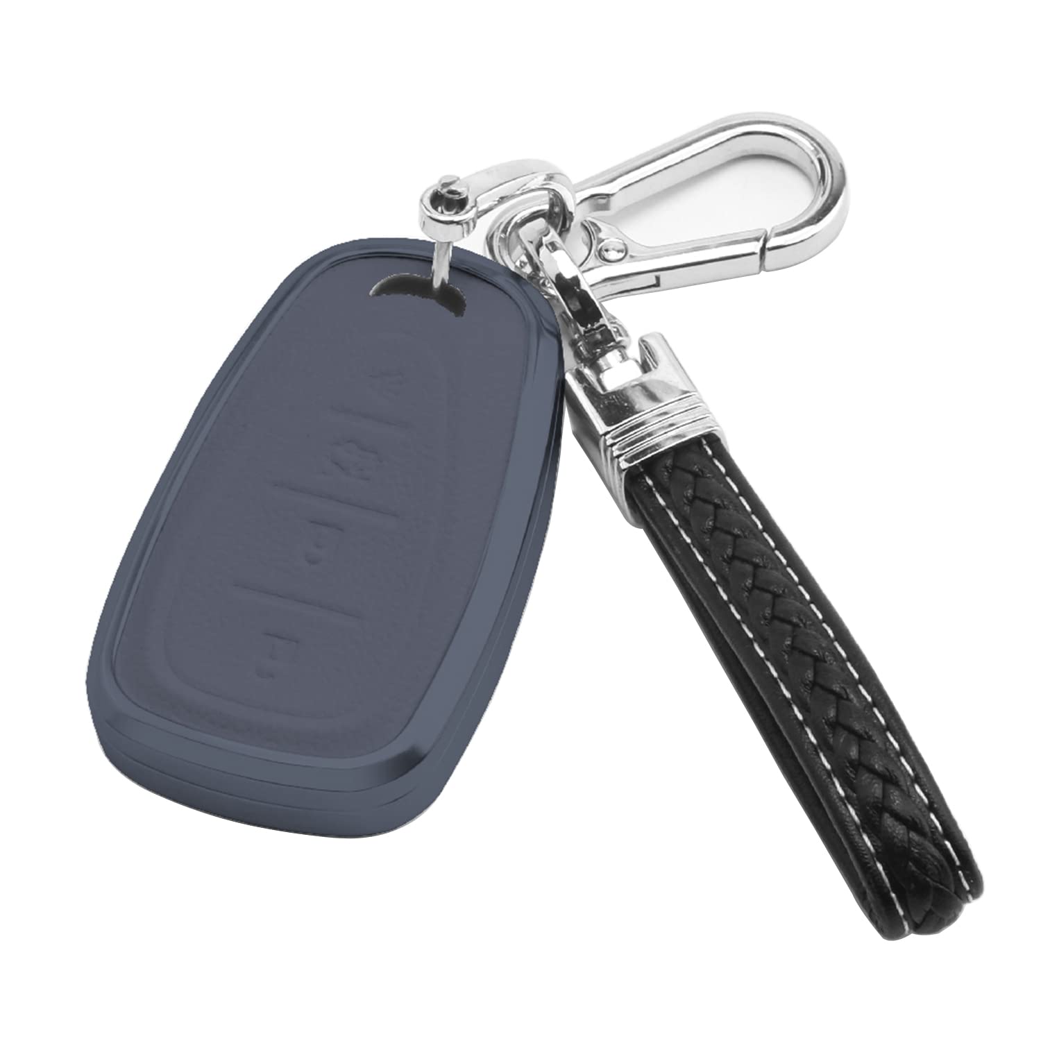 Premium Alloy Leather Car Key Fob Cover - 22g Ultralight Key Fob Case Compatible with Chevrolet Chevy 4 Buttons Remote Key (Malibu, Camaro, Cruze, Spark, Bolt, Trax, Traverse, Blazer) - Durable Protection & Stylish Design for Everyday Use