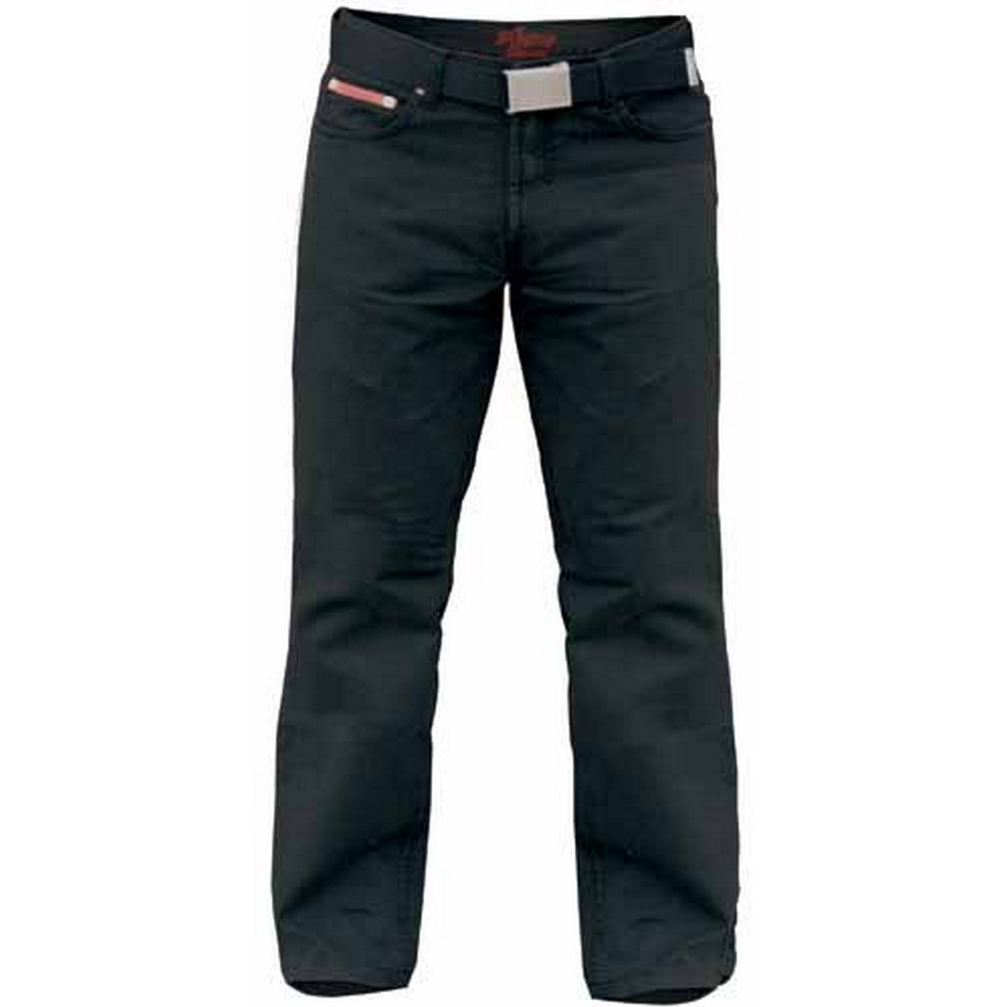 Duke London Men's Mario Big & Tall King Size Bedford Cord Jeans with Belt - W60 L34 Black | Comfortable Stretch Denim Pants for Casual Wear & Outdoor Activities