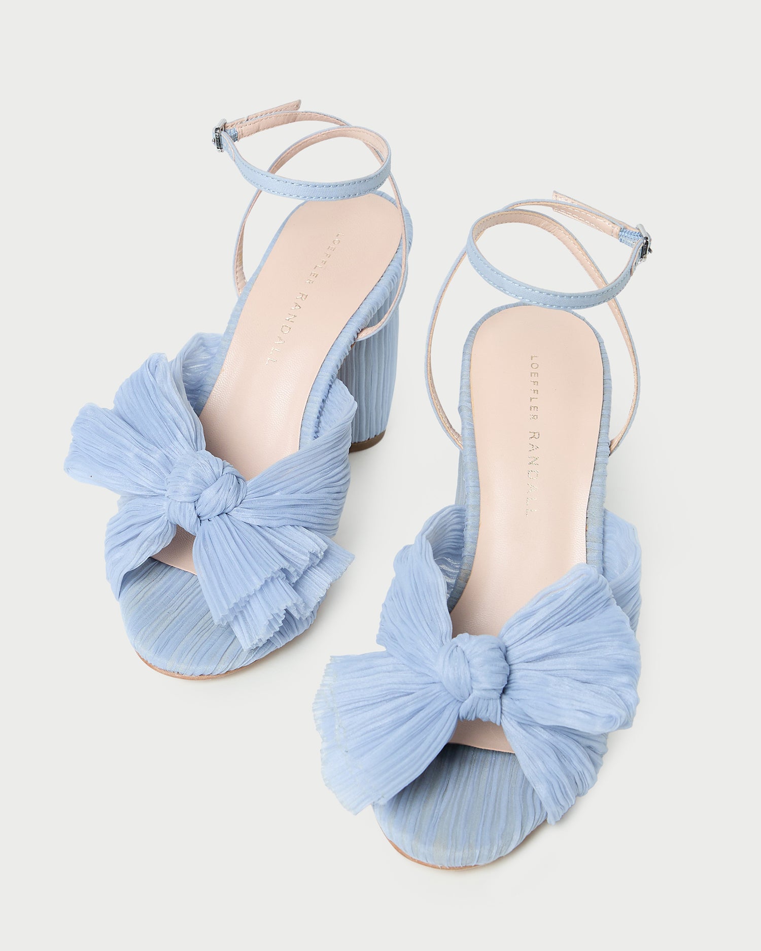 Camellia Blue Pleated Bow Heel - Elegant Women's Dress Shoes for Weddings, Parties & Special Occasions