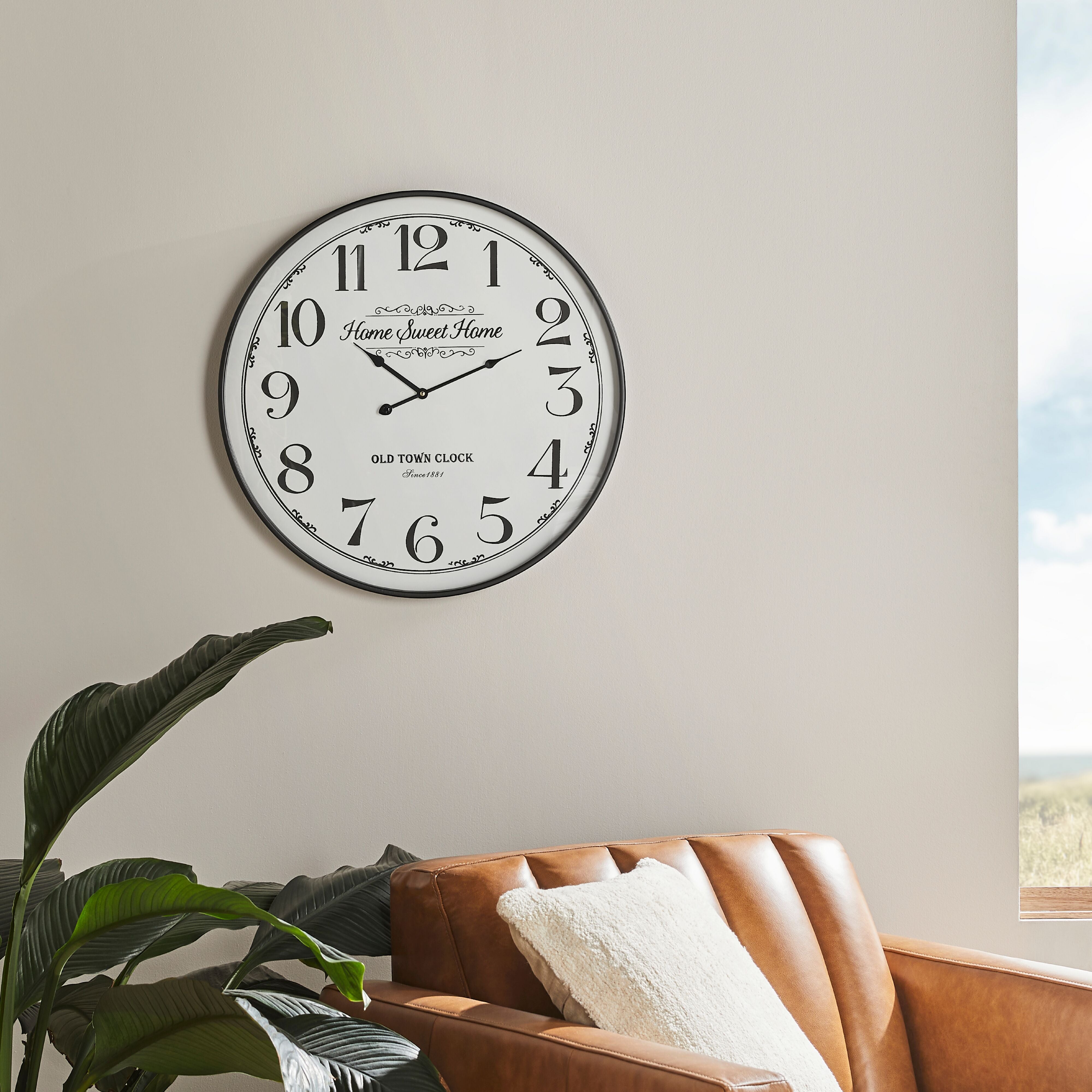 BeyondTime Home Sweet Home Wall Clock - 60cm Large Decorative Clock for Living Room, Bedroom & Kitchen - Perfect for Home Decor & Gifts