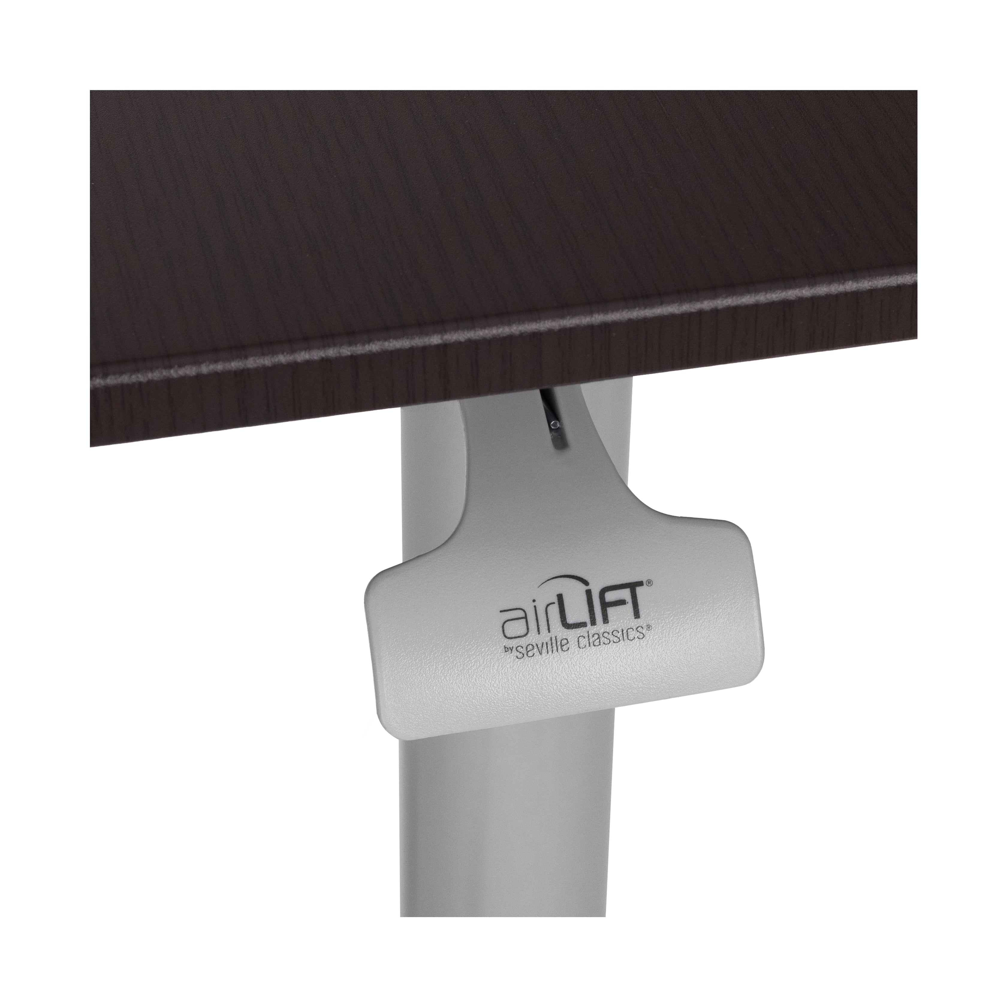 AirLIFT® Premium Adjustable Height Pneumatic Sit Stand Mobile Desk Cart with Wheels - Perfect for Home Office, Classroom, and Workspace Mobility (Espresso Finish)
