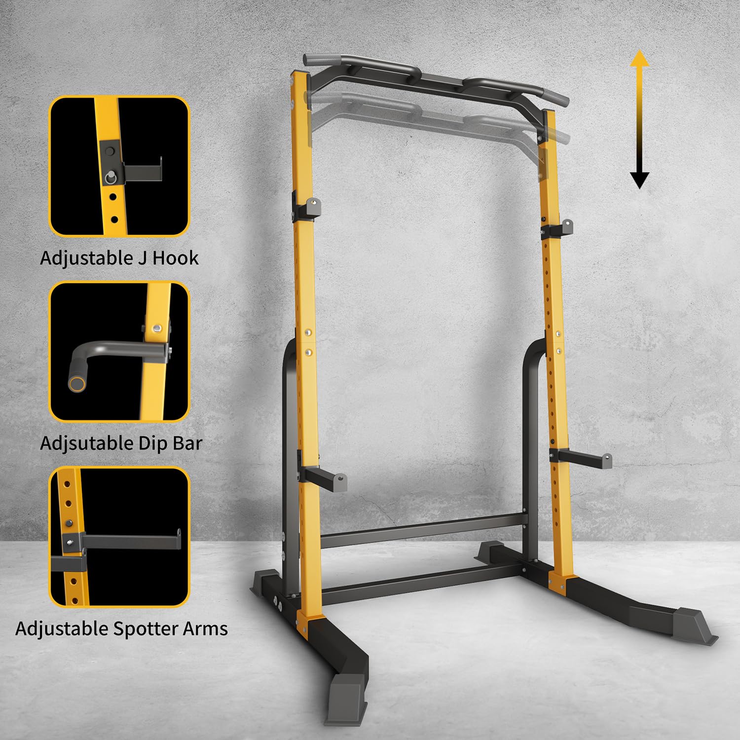 ZENOVA Power Rack - Heavy Duty 800LBS Capacity Squat Rack with Pull Up Bar for Home Gym, Weightlifting & Strength Training - Perfect for Garage Workouts & CrossFit Training