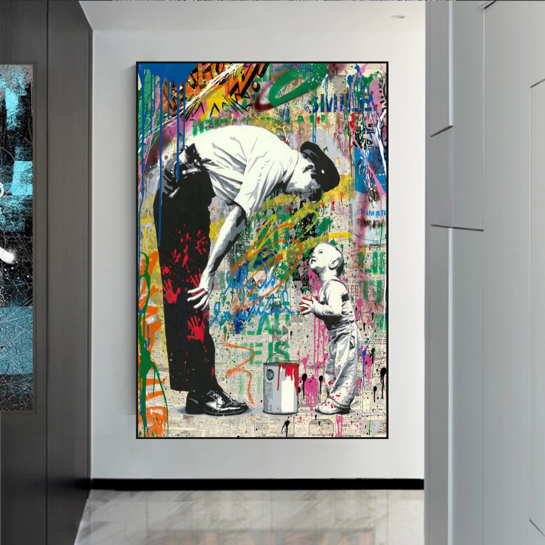 Banksy Life is Beautiful Wall Art Print - Street Art Canvas Poster for Home & Office Decor - Perfect for Living Room, Bedroom, or Gift