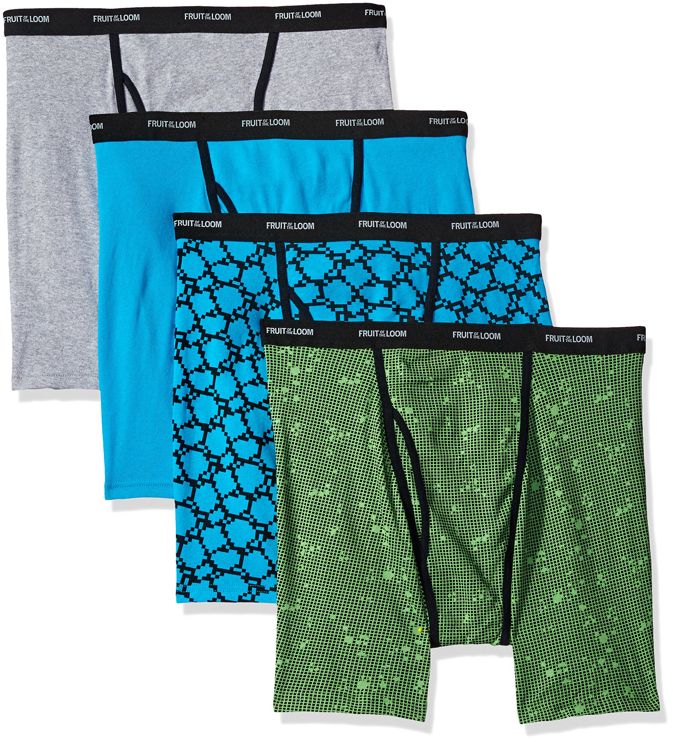 Fruit of the Loom Men's No Ride Up Boxer Briefs - Comfortable Cotton Underwear for Everyday Wear, Workout & Active Lifestyle