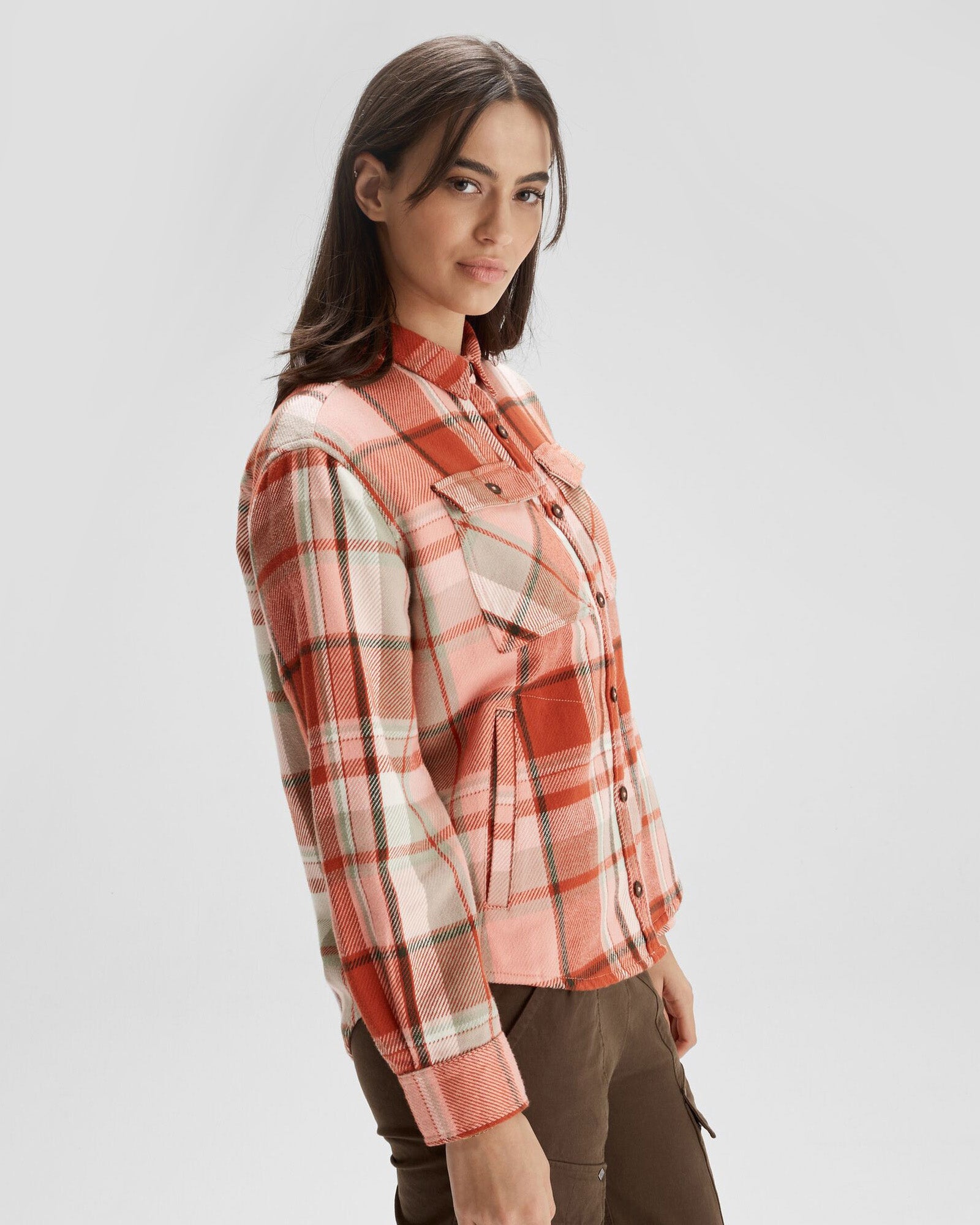 Women's Huntly Long Sleeve Plaid Shirt - Soft Flannel Button Down Top for Fall & Winter - Perfect for Cabin Retreats, Outdoor Adventures and Casual Office Wear