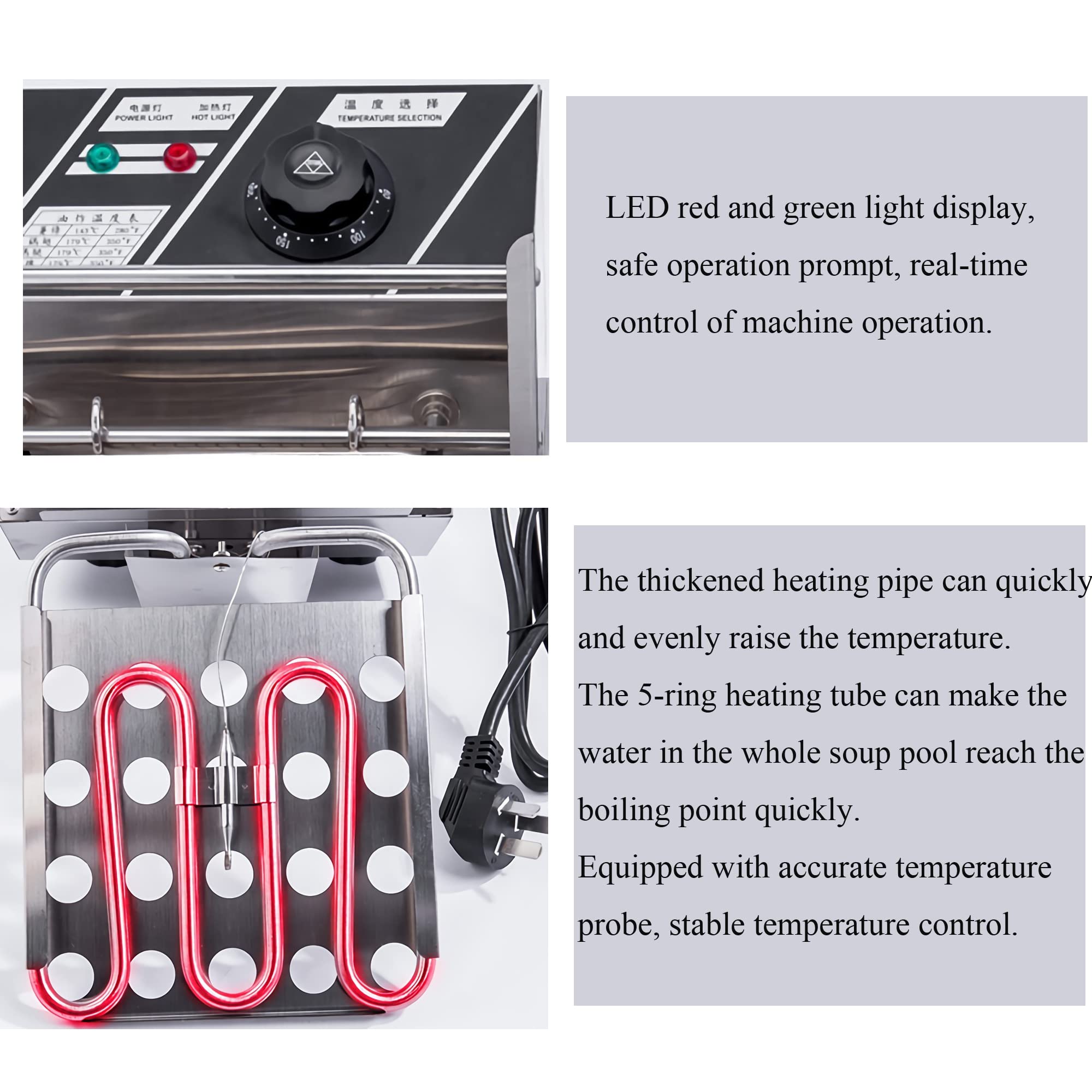 2-in-1 Commercial Electric Pasta Cooker - Dual Basket Noodle & Dumpling Steamer for Fast Food Restaurants | Perfect for Quick Snack Preparation in Cafes, Food Trucks & Catering Businesses