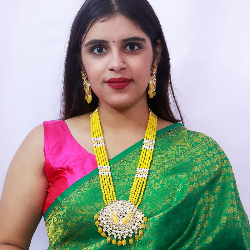 Luxury Gold Plated Royal Kundan Long Necklace for Women - Elegant Indian Bridal Jewelry for Weddings, Parties & Special Occasions