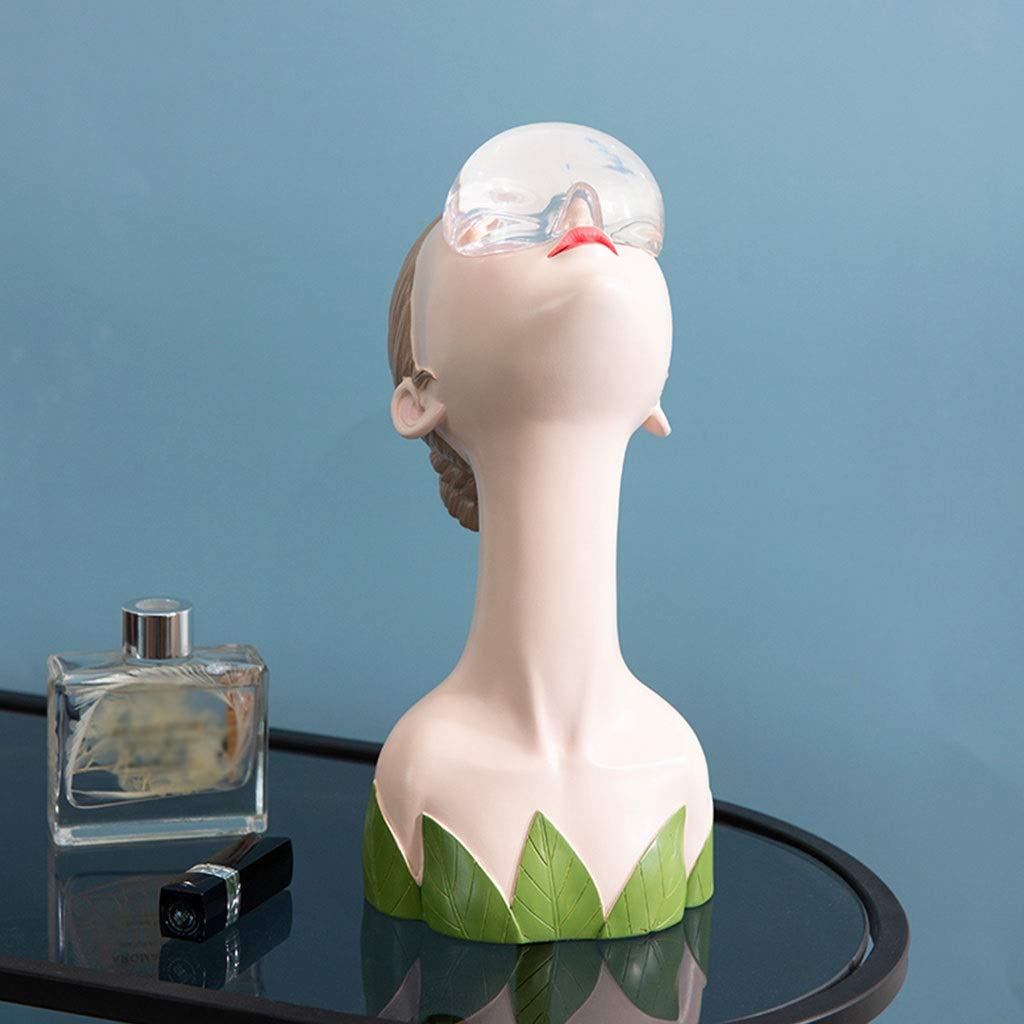 Afairy Girl Sculpture Ornament - Handcrafted Resin Statue Figurine for Home Decor, Modern Green Decorative Statue | Perfect for Living Room, Bedroom & Office Display