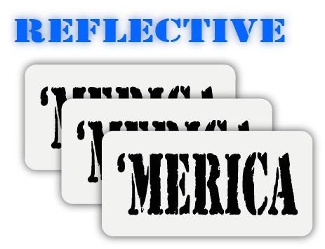 (3 Pack) Patriotic Reflective Stickers - USA Flag & AR-15 Design - 1