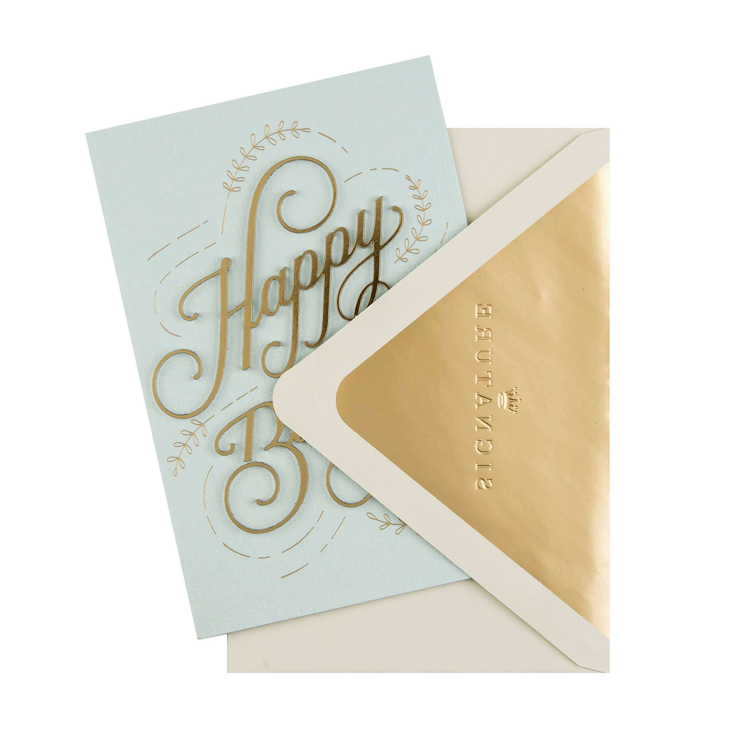 Hallmark Birthday Card - Classic Signature Collection with 3D Lettering | Elegant Greeting Card for Friends & Family | Perfect for Birthdays, Anniversaries & Special Occasions