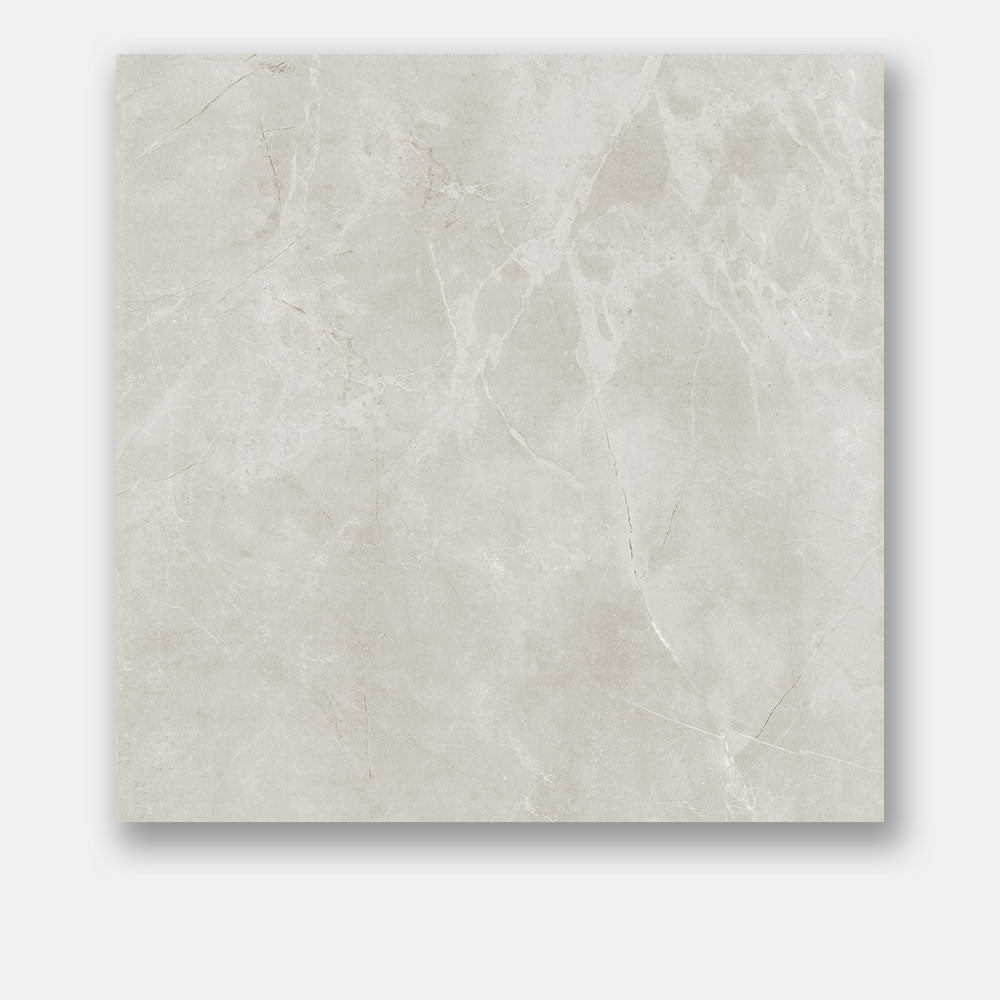 Premium Eleonora Light Grey 600x600mm Polished Porcelain Tile - Modern Flooring for Living Room, Kitchen & Bathroom Renovation