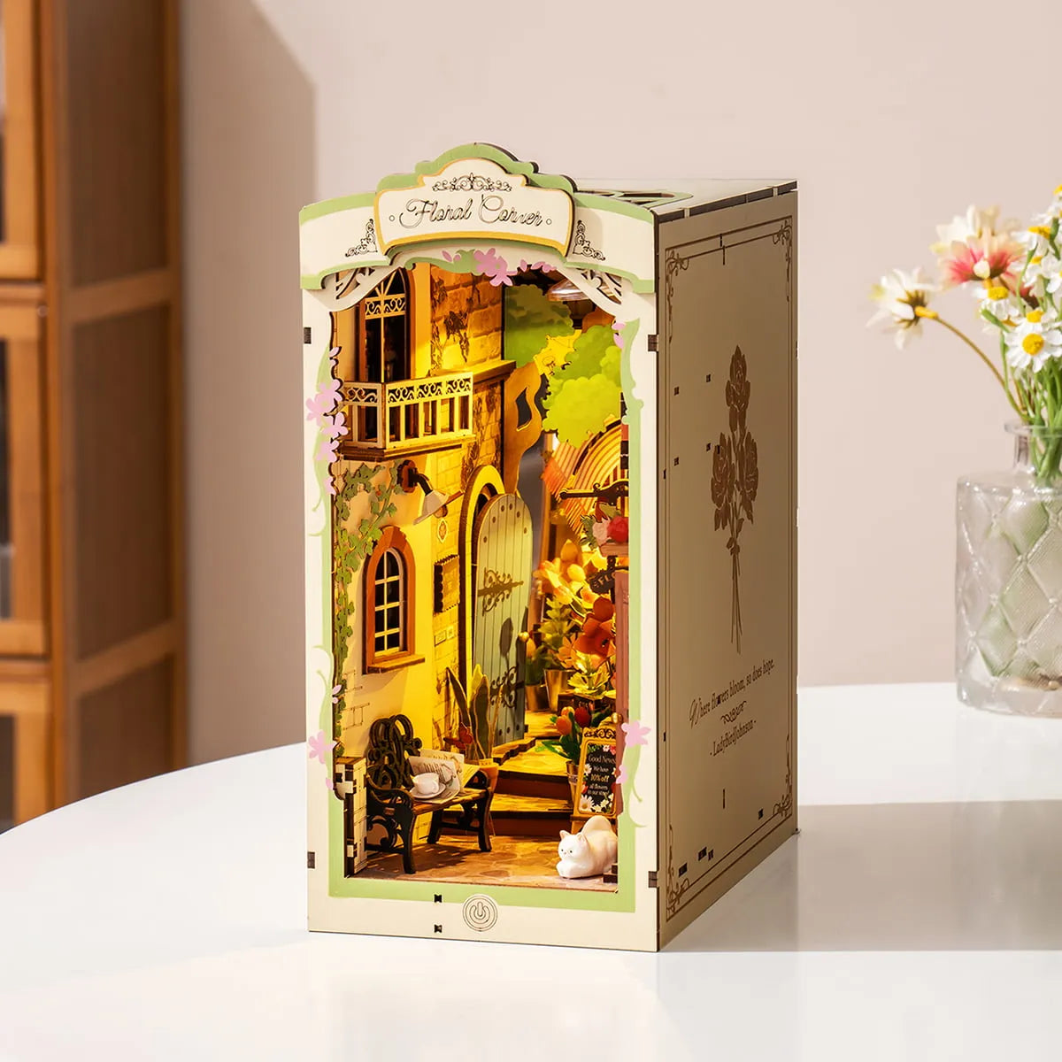 DIY Miniature House Kit: Floral Corner - Creative Craft Kit for Adults & Teens - Perfect for Home Decor, Gift Giving & Relaxation Therapy