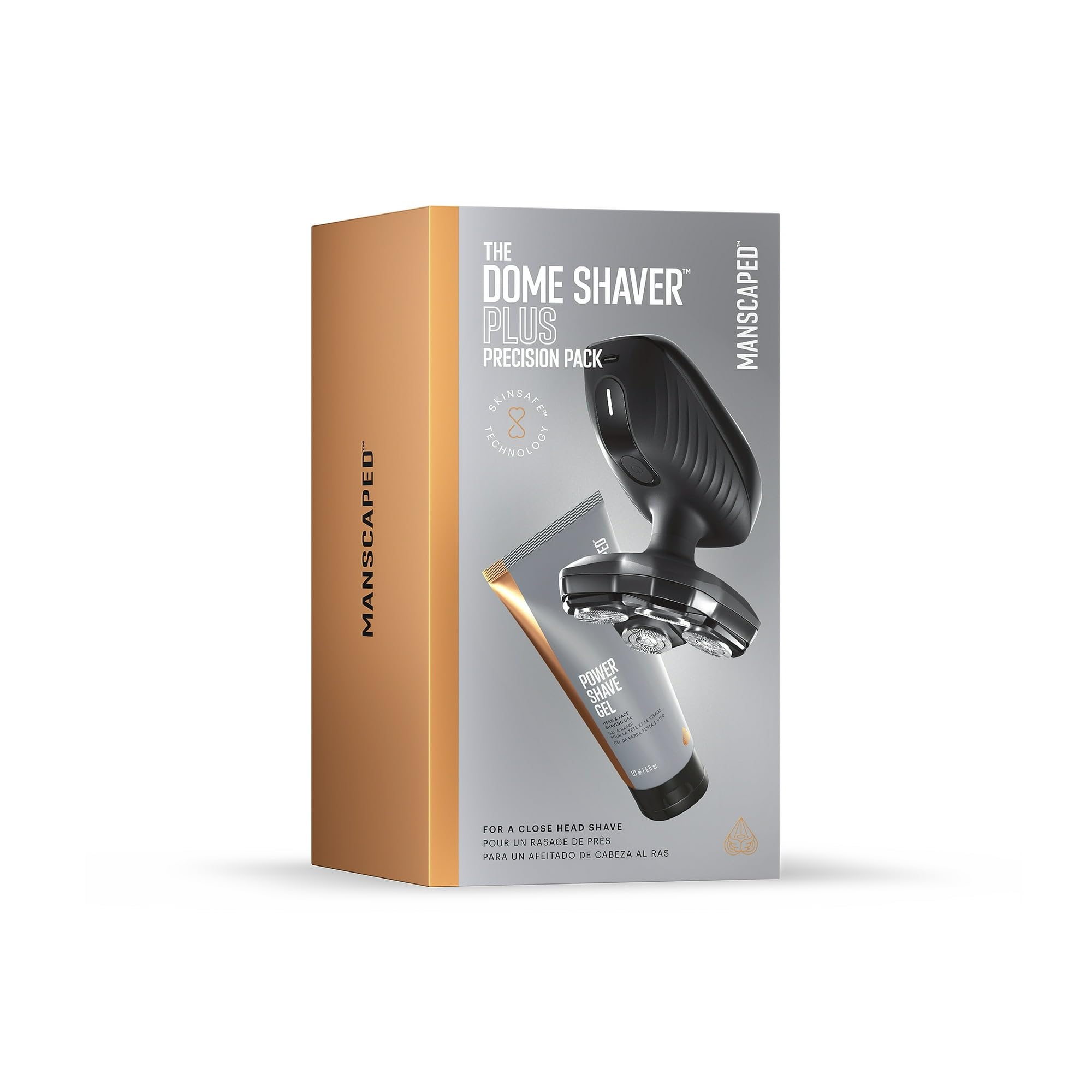 Premium Head Shaver for Men - The Plus Precision Pack with Ergonomic Design & Curved Blade Technology | Includes Shave Gel for Smooth Shaving | Perfect for Bald Heads, Sensitive Skin & Travel Use
