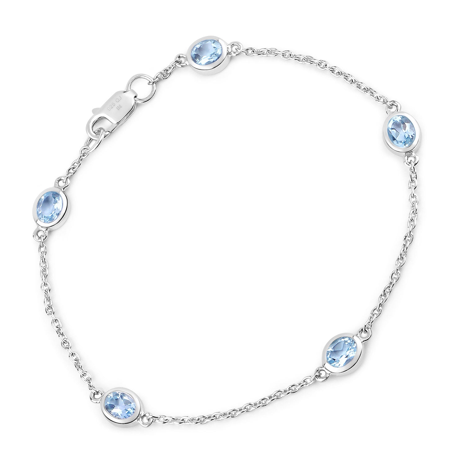 Genuine Blue Topaz By The Yard Bracelet - Elegant Adjustable Beaded Jewelry for Women | Perfect for Weddings, Parties & Everyday Wear