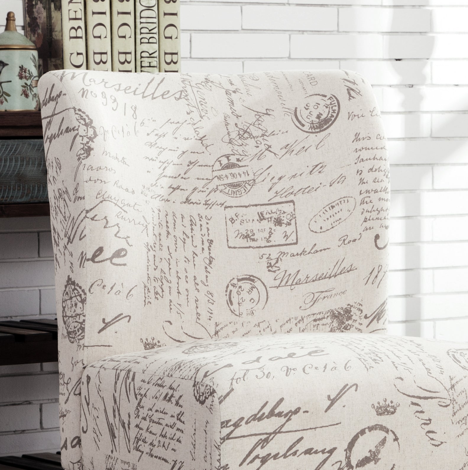 Modern Capa Fabric Armless Accent Chair by Roundhill Furniture - Stylish Contemporary Living Room Seating for Home Office, Lounge & Reading Nook