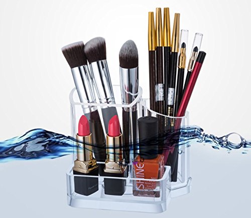Kamay's Acrylic Pen Holder - Modern Desktop Organizer for Pencils, Pens & Makeup Brushes | Office Desk Stationery Storage & Cosmetic Display Stand | Perfect for Home Office, Study Desk & Vanity Table Organization