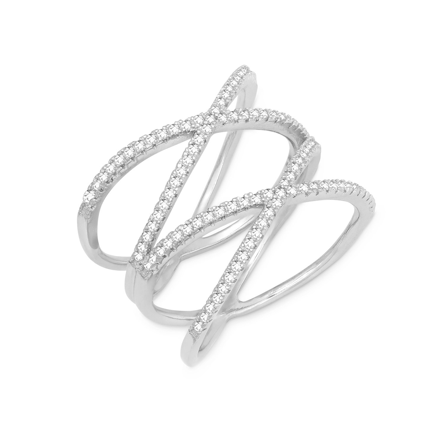 Sterling Silver CZ Double 