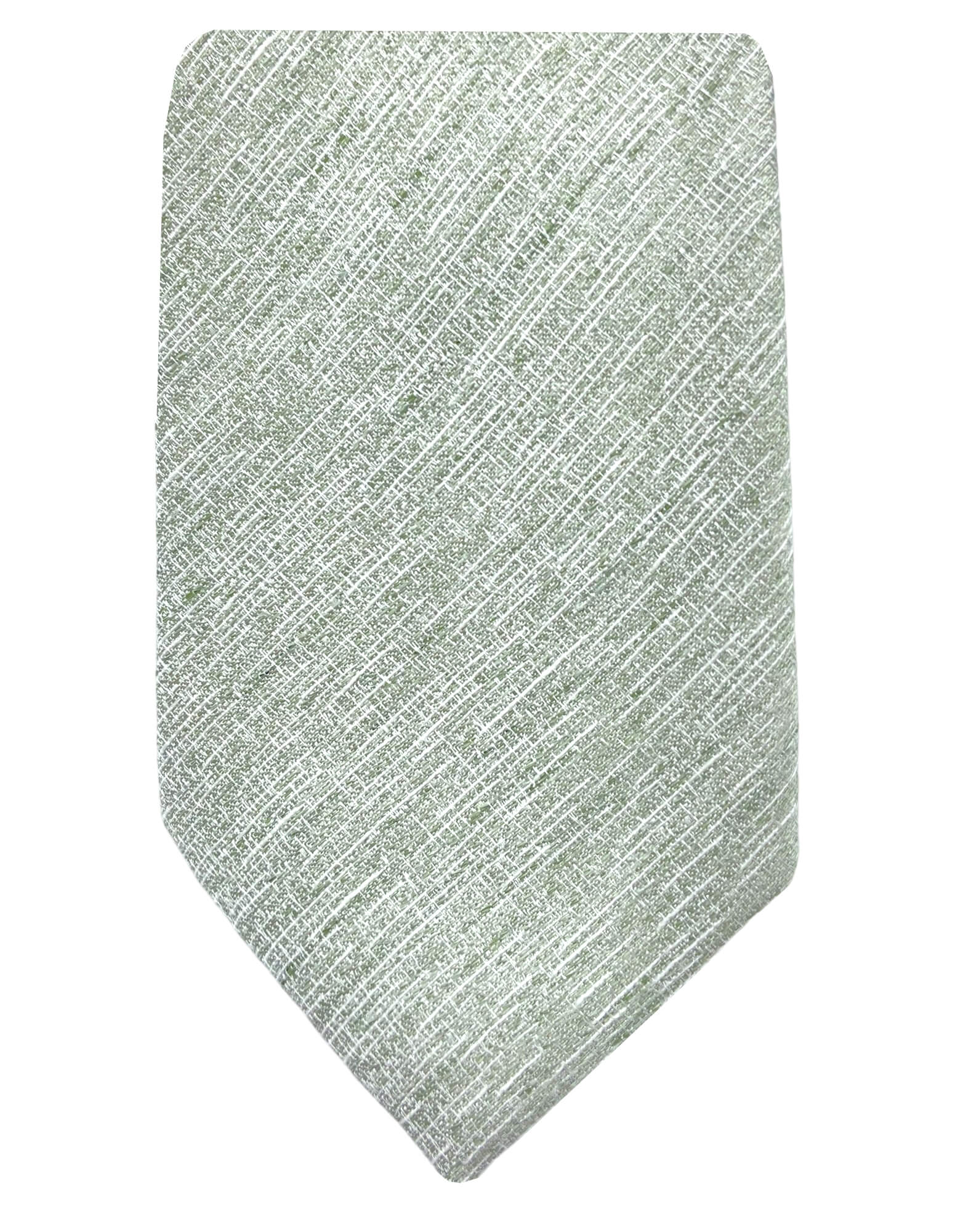 DÉCLIC Palermo Linen Tie for Men - Elegant Green Necktie for Business, Wedding & Formal Occasions