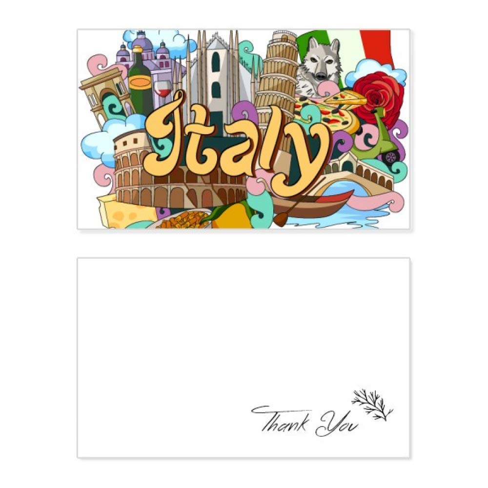 Pisa Milan Cathedral Italy Graffiti Thank You Card - Birthday, Wedding, Appreciation Greeting Cards for Special Occasions | Perfect for Anniversaries, Graduations & Thank You Notes