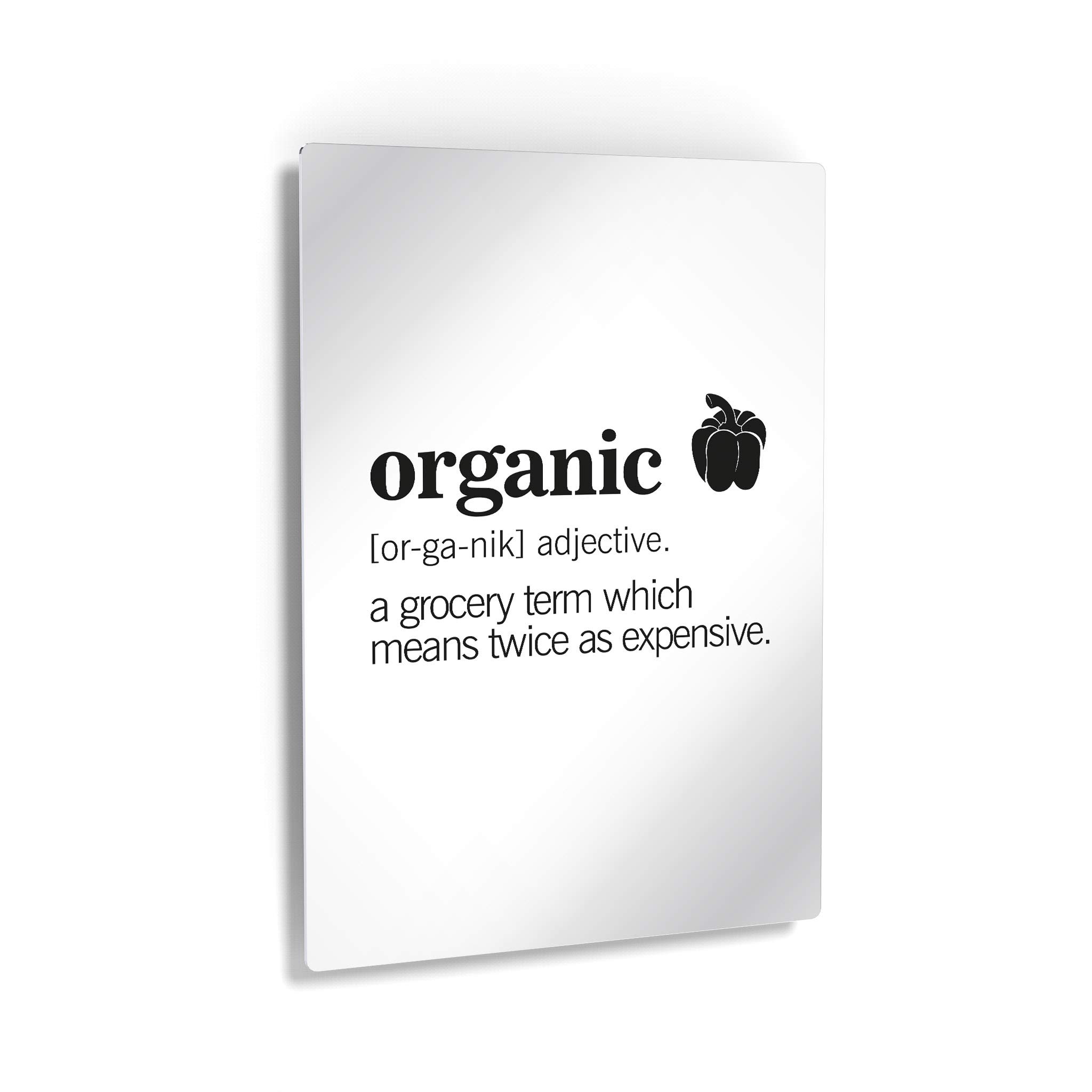 Organic Funny Quote Kitchen Metal Wall Art Print - Smile Art Design Noun Dictionary Definition - Modern Farmhouse Decor for Restaurant, Cafe, Dining Room - Housewarming Gift Made in USA (40x30) - Perfect for Home, Office & Wedding Decor