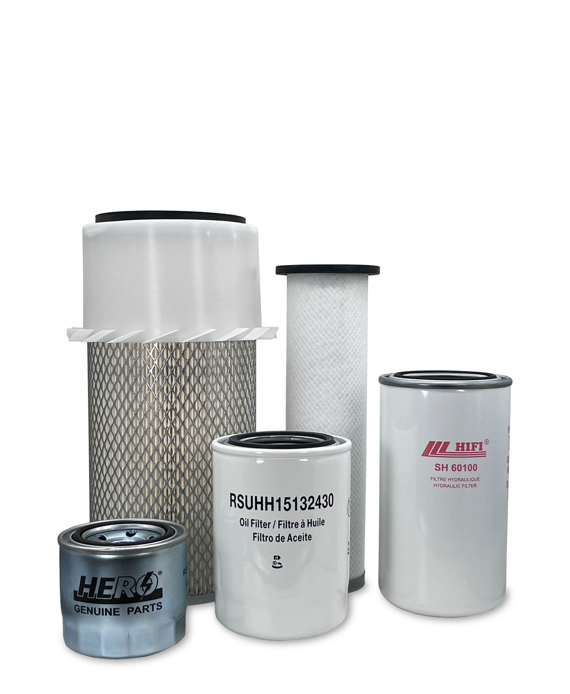 Kubota R520 Wheel Loader HERO® Maintenance Filter Kit - Air, Oil & Fuel Filters Replacement Set for Heavy-Duty Construction Equipment