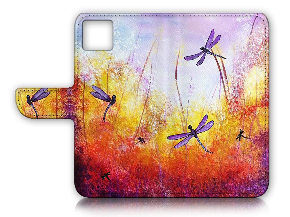 Premium Flip Wallet Phone Case for iPhone 11 Pro - Purple Dragonfly Design (Model A21092) | Stylish Protection with Card Slots for Everyday Use