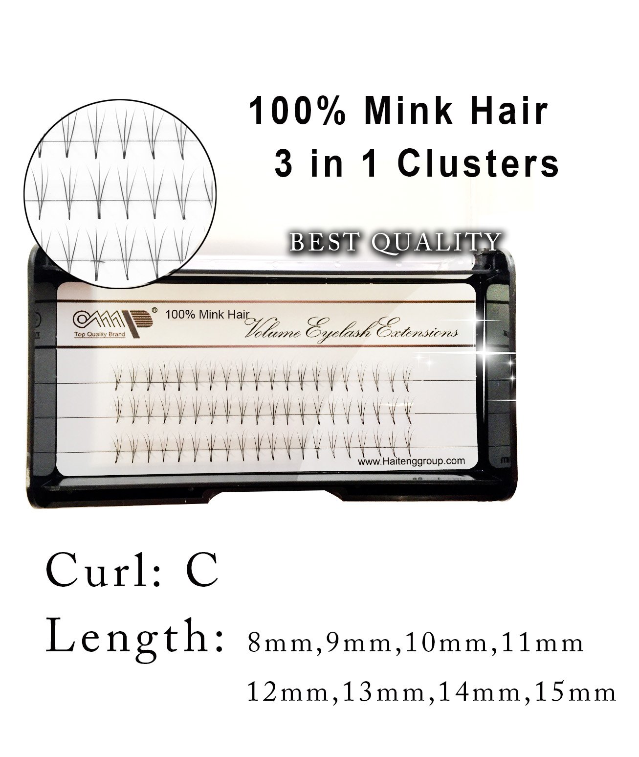 Premium 3D Mink Eyelash Extensions - 60 Clusters (14mm) Natural Look, 3-in-1 Volume Effect for Stunning Lashes | Perfect for Weddings, Parties & Special Occasions