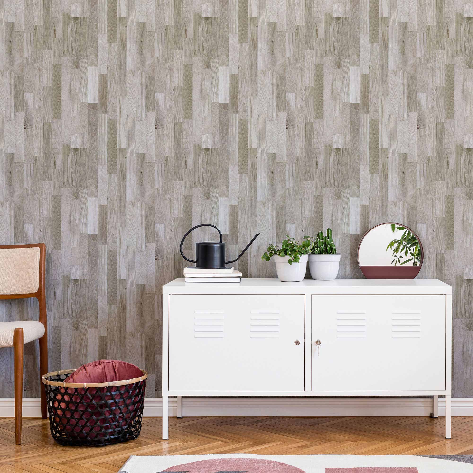 Brown Wood Peel and Stick Removable Wallpaper - Self-Adhesive Decorative Wall Covering for Bedroom, Living Room, Office - Easy to Install & Remove (Style 6756)