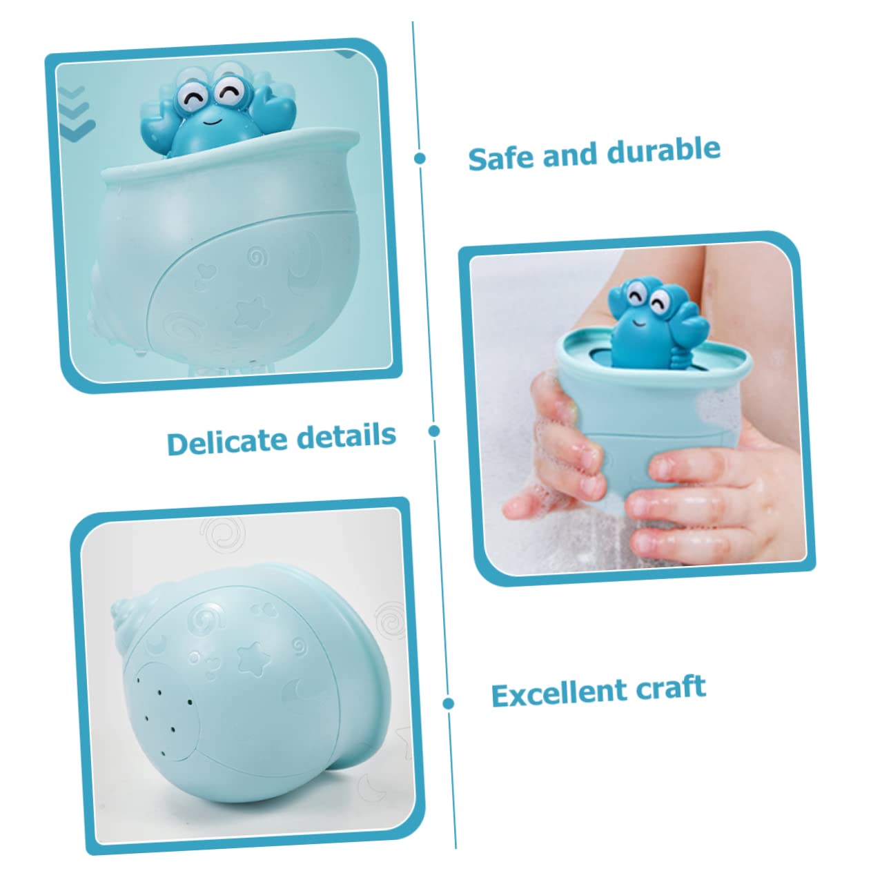 HEMOTON 6-Piece Ocean Animal Bath Toys Set - Floating Wind-Up Crab Toys for Kids, Safe Plastic Bathtub Water Play (Perfect for Toddler Bath Time & Pool Fun)