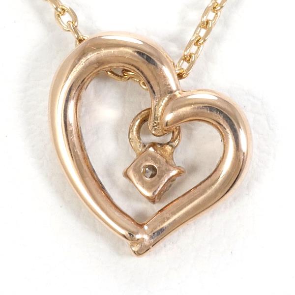 4℃ K10PG Diamond Necklace - 14K Rose Gold Pendant Jewelry for Women, Elegant Gift for Anniversary, Valentine's Day & Special Occasions