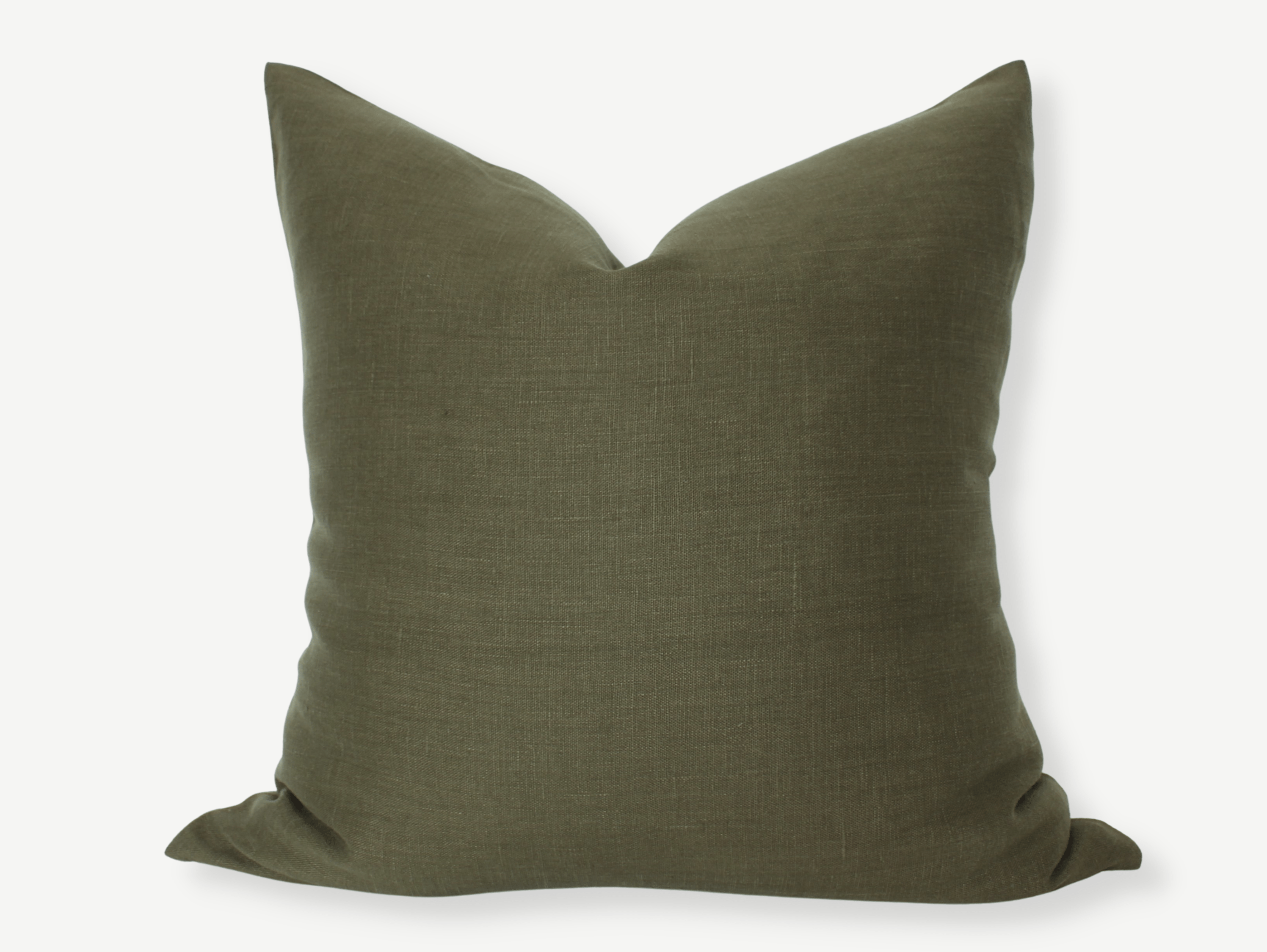 Premium Dark Olive Green Pillow Cover - Soft & Breathable Cotton Linen Blend - Decorative Cushion Case for Sofa, Bed, Living Room & Home Decor