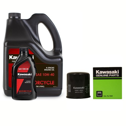 Kawasaki Ninja ZX-14 Motorcycle Oil Change Kit with 10W40 Full Synthetic Oil - Perfect for Routine Maintenance & Performance Upgrades