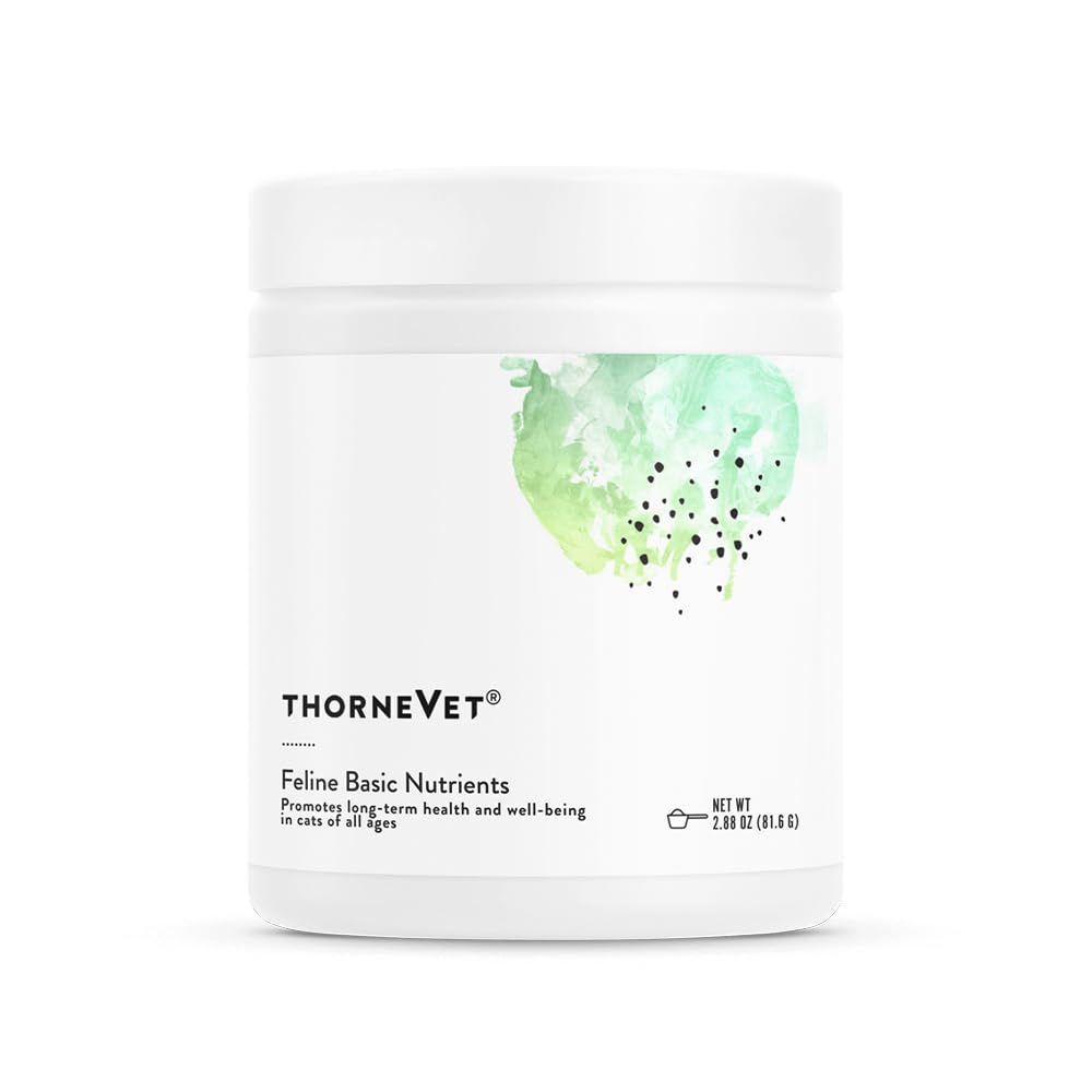 ThorneVet Feline Basic Nutrients - Complete Multivitamin & Mineral Powder Supplement for All Life Stages Cats - with Amino Acids, Omega-3, Probiotics & Antioxidants - Delicious Beef Liver Flavor (120 Scoops) - Supports Immune Health, Digestion & Coat Shine for Indoor & Outdoor Cats
