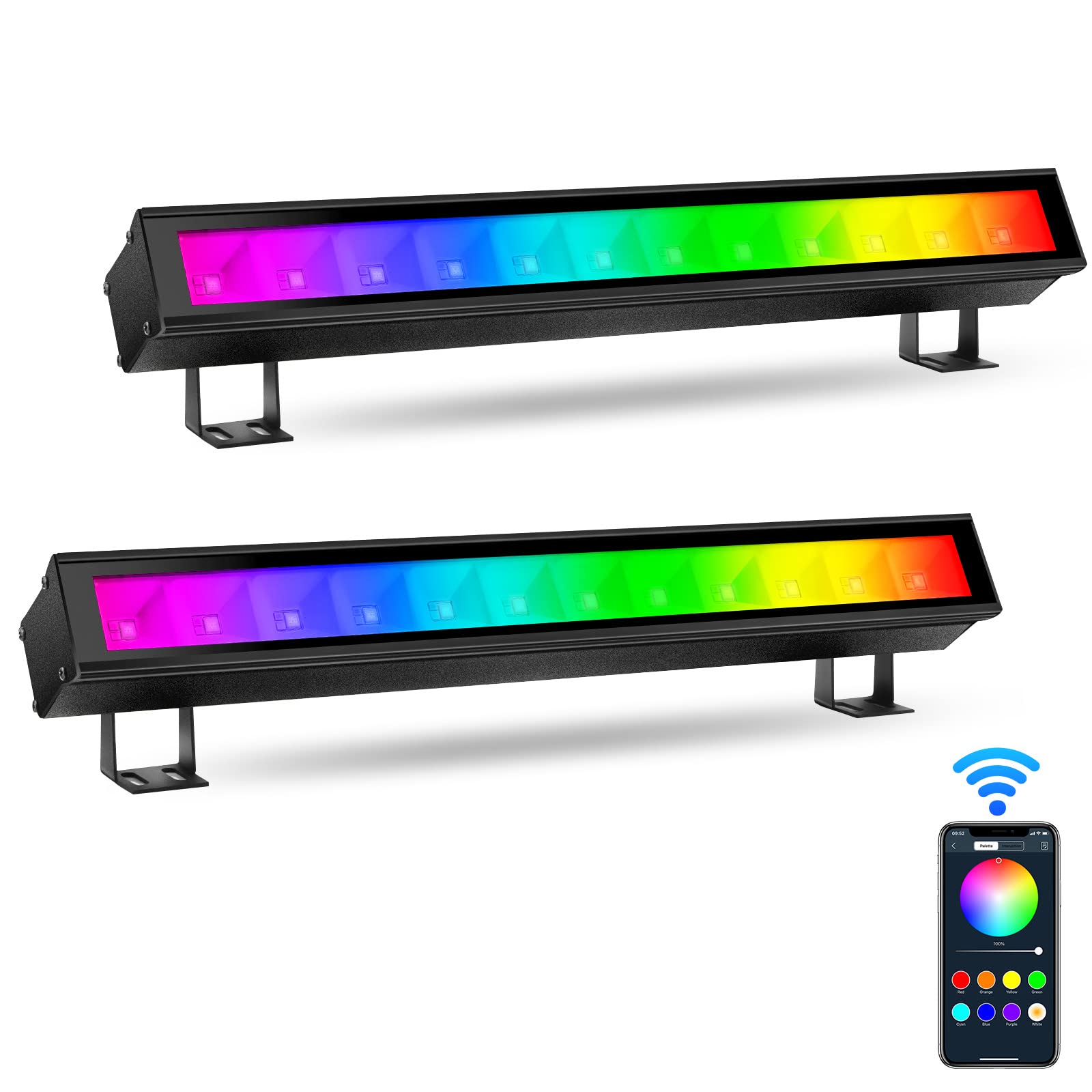 RGBCW Smart LED DJ Stage Wash Light Bar - 45W 36LEDs APP Controlled Multicolor Lighting for Church, Wedding, Birthday, Club, Bar & Christmas Decoration - Perfect for Stage Shows, DJ Effects & Holiday Decor