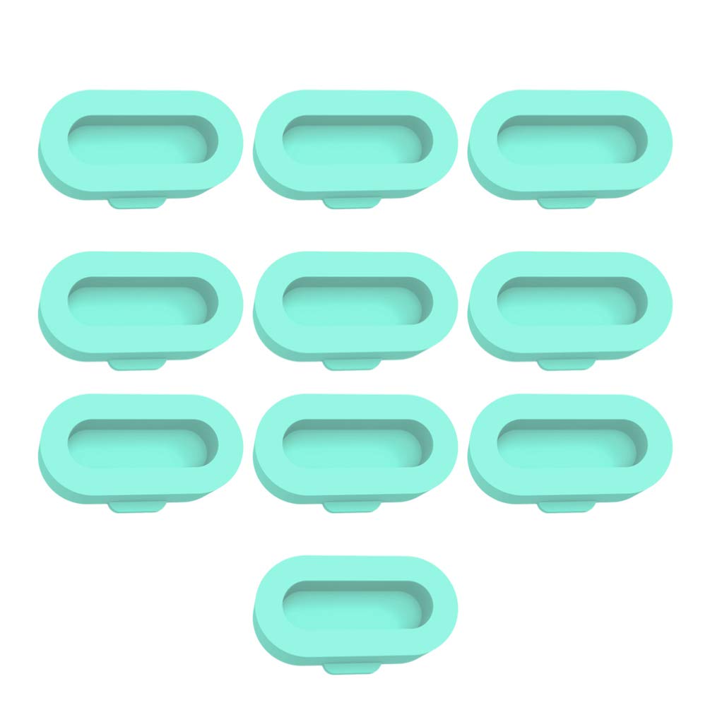 10-Pack Green Silicone USB Port Protectors - Dustproof Charger Plug Covers for iPhone, Android & Electronics - Perfect for Travel, Home & Office Use