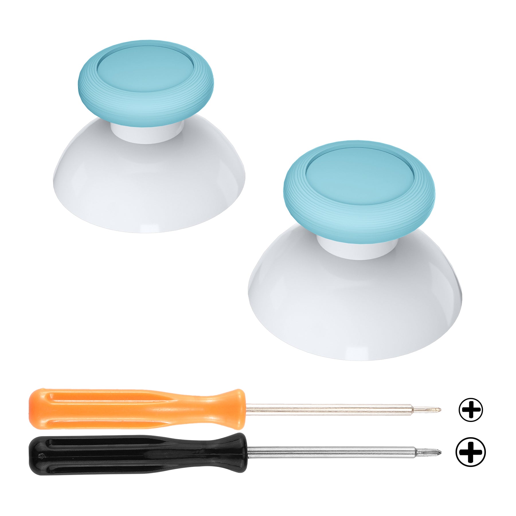 eXtremeRate Dual Color 3D Joystick Thumbsticks for Nintendo Switch Pro Controller - Blue & White Replacement Parts | Enhance Gaming Comfort & Precision